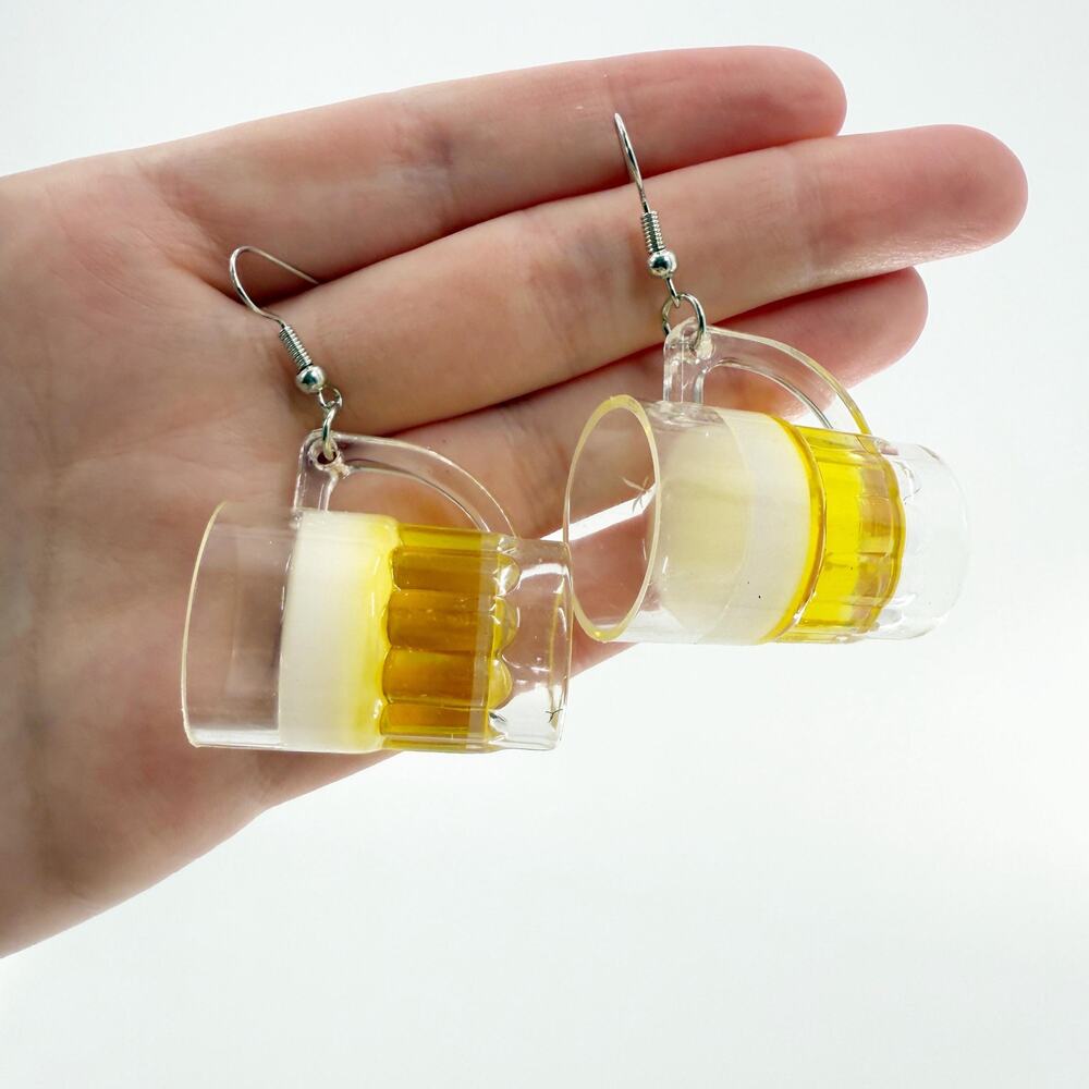 Beer Mug Earrings, Novelty Earrings, Beer Earrings, St. Patricks Day Earrings